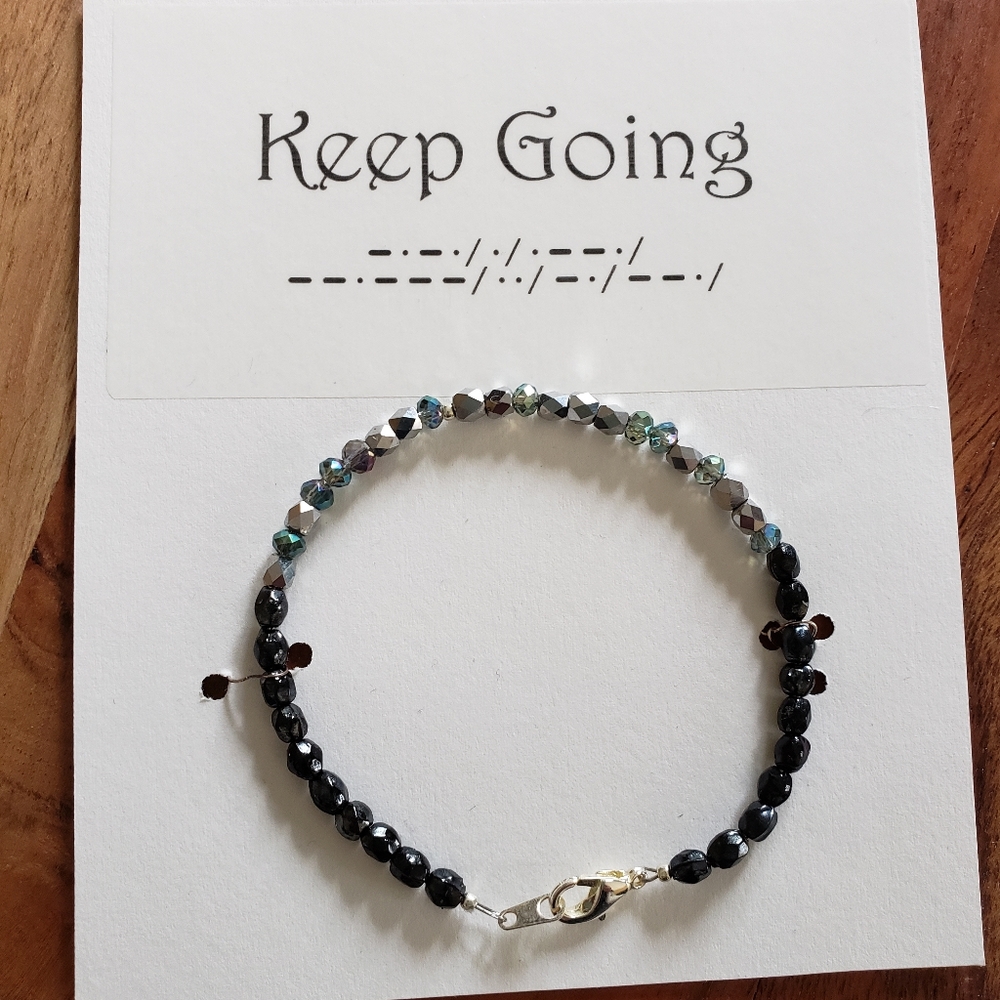 Morse Code Bracelet "Keep Going" - Picture 3 of 4